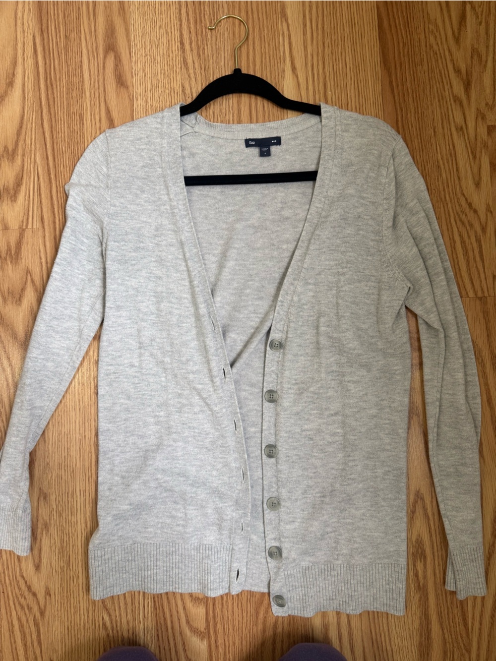 GAP Light Gray V-Neck Button Cardigan